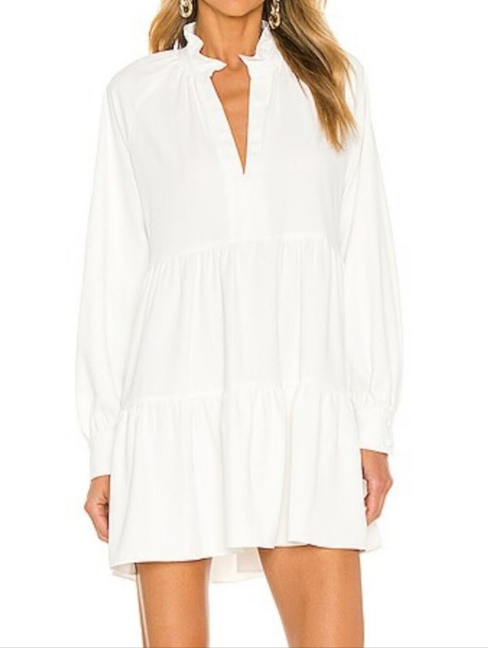 Amanda Uprichard Saffron Tiered White Mini Dress